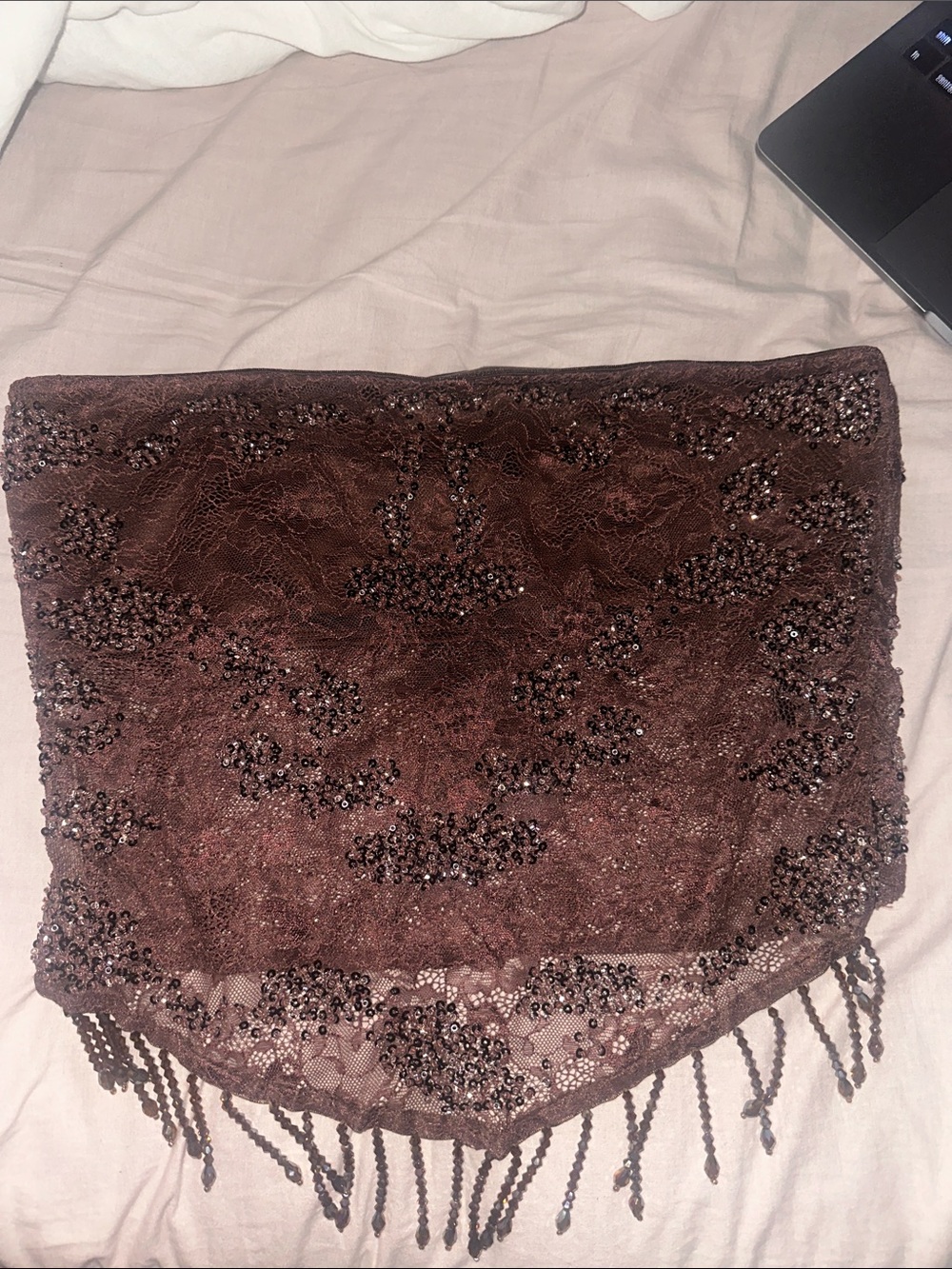 Outcast clothing BNWT beaded chocolate top size XL